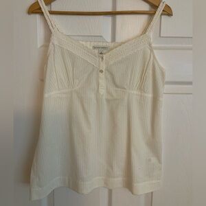 Banana Republic White Lace Trim Camisole Top